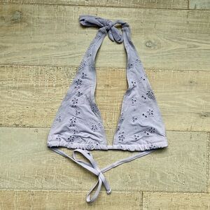 Blackbough Size Medium Lilac Eyelet Halter String Bikini Top Swimwear Beach